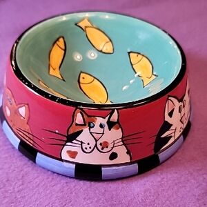 0773. CATZILLA ~ Candace Reiter Design ~ 2000 ~ Collectible Pet Dish ~ 🙀 CATS